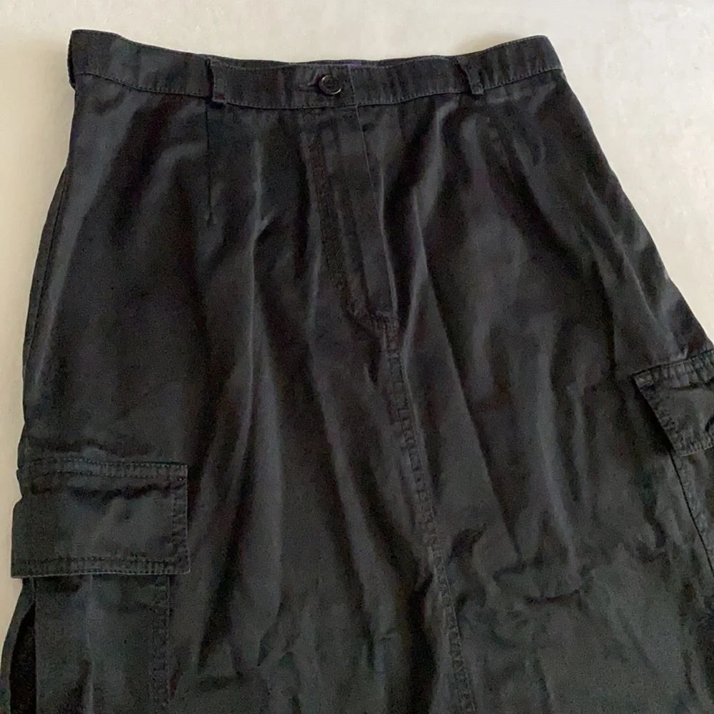 {VTG} Future Ozbek | 90s Bergdorf Goodman Sateen Midi Cargo Skirt Purple Label - Picture 2 of 16